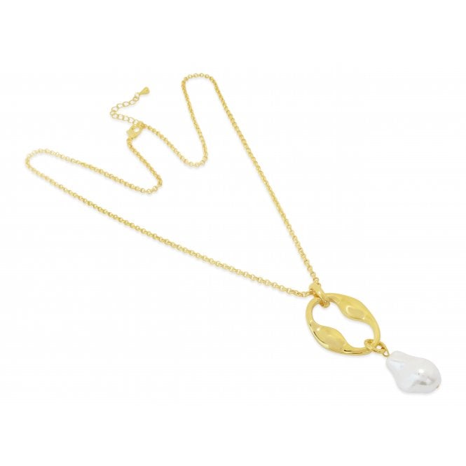 Audrey Faux Pearl Necklace in Gold Plate - Louise's Jewellery Box
