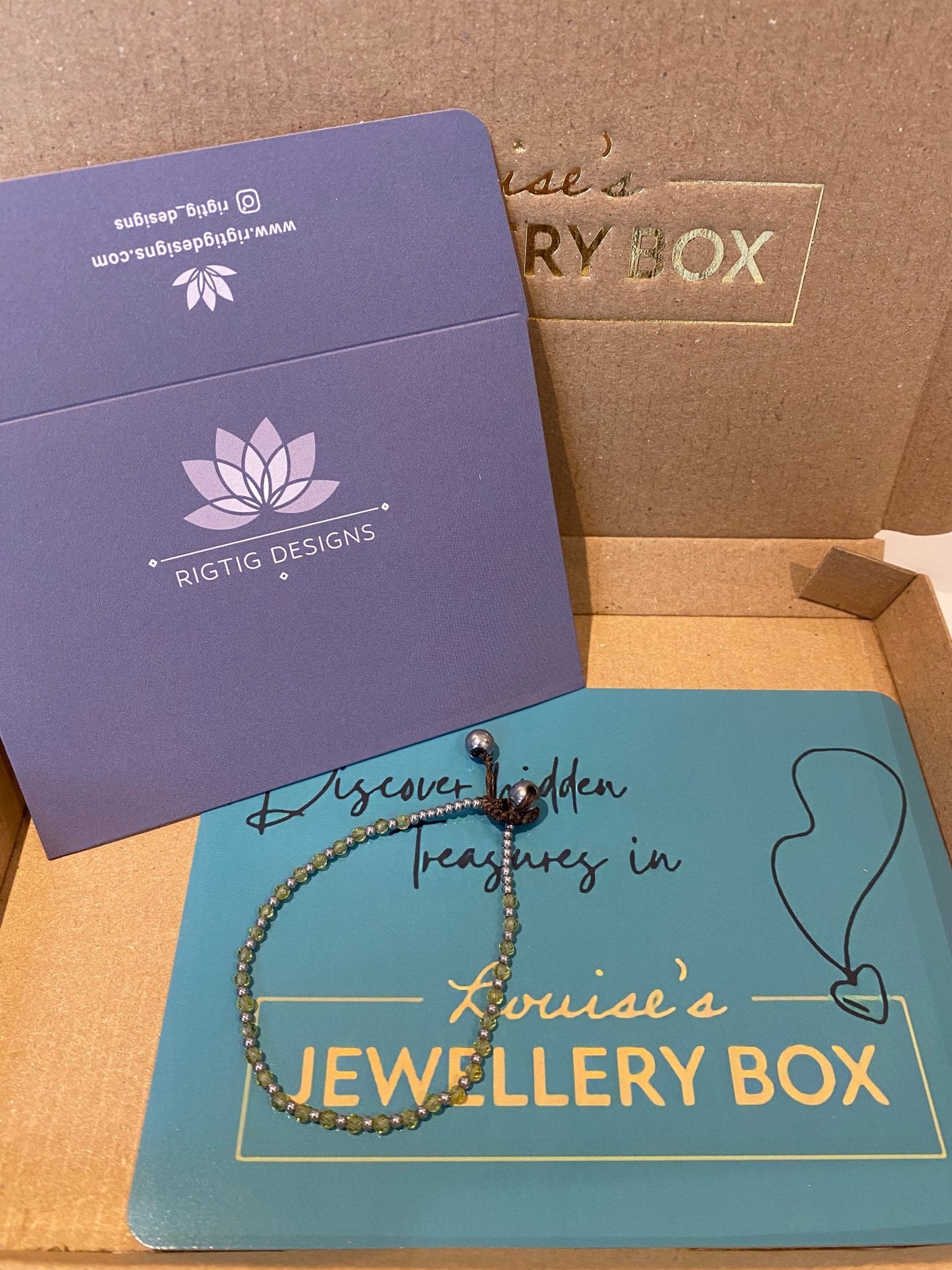 August Birthstone Bracelet - Peridot - Louise's Jewellery Box