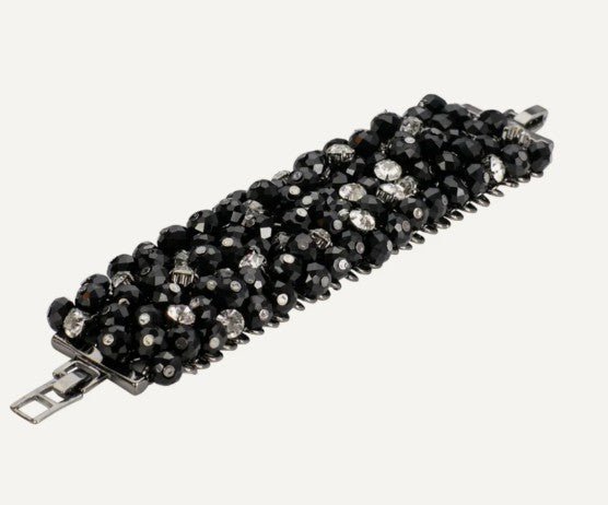 Black Cut Glass Clasp Bracelet - SPECIAL PURCHASE!!! - Louise's Jewellery Box