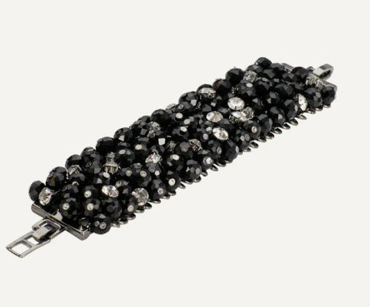 Black Cut Glass Clasp Bracelet - SPECIAL PURCHASE!!! - Louise's Jewellery Box