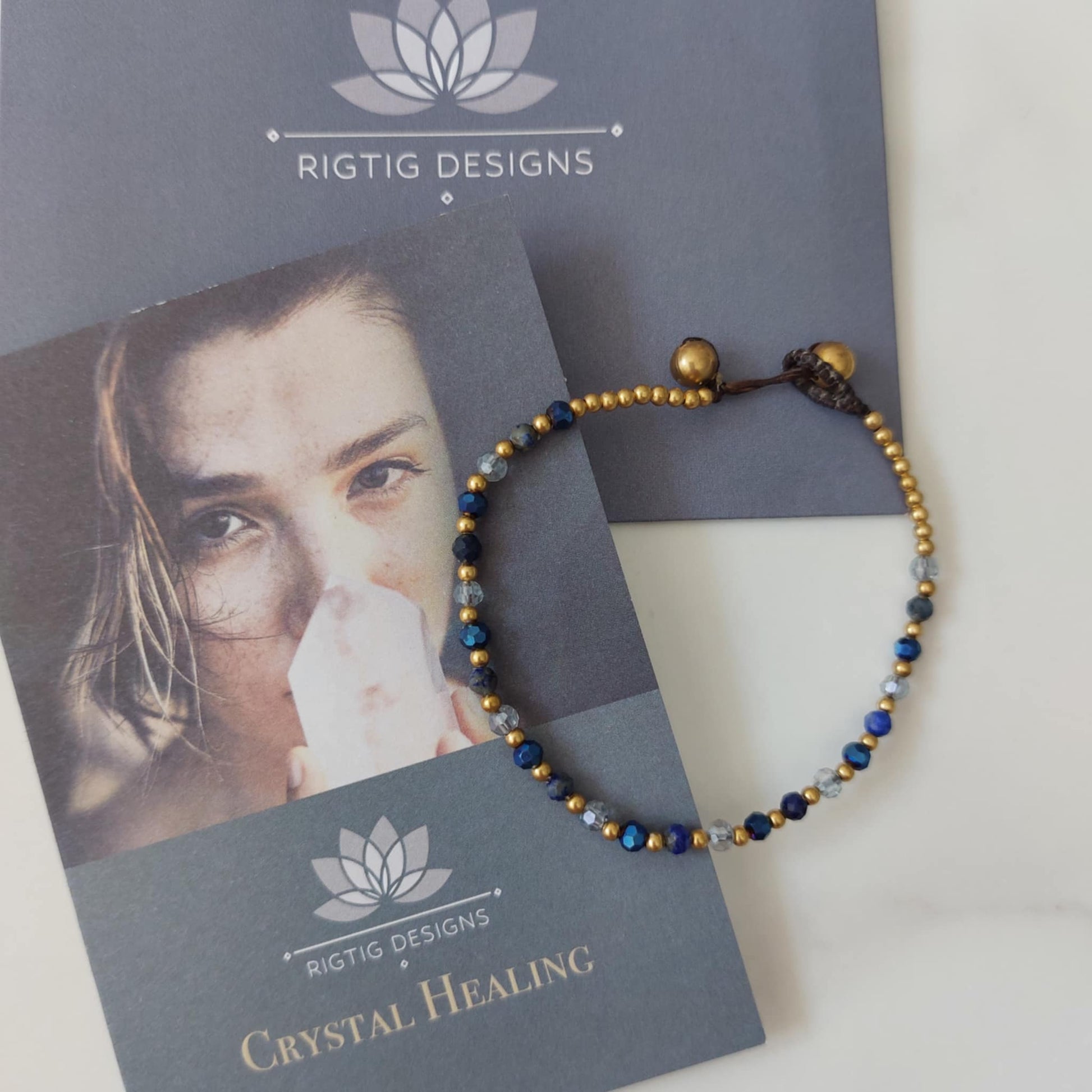 Blue Agate Crystal Healing Bracelet for Calmness - Louise's Jewellery Box