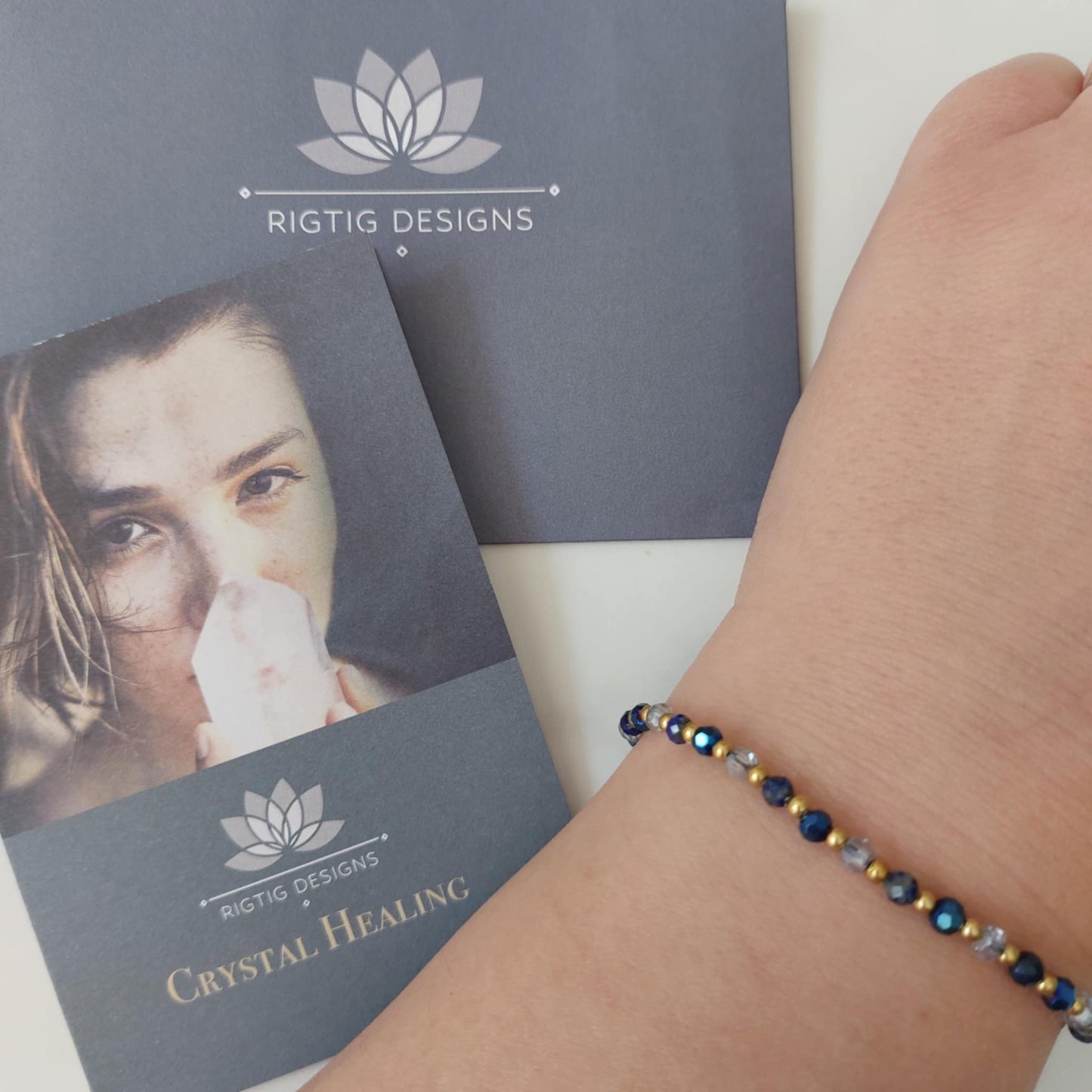 Blue Agate Crystal Healing Bracelet for Calmness - Louise's Jewellery Box