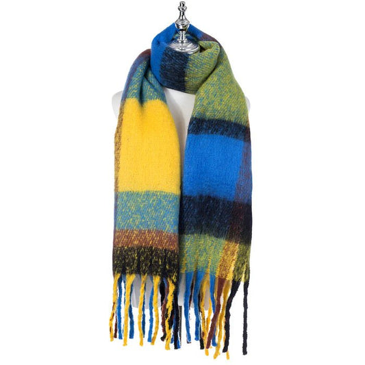 Blue and Yellow Colour Block Scarf - Last One! - Louise's Jewellery Box