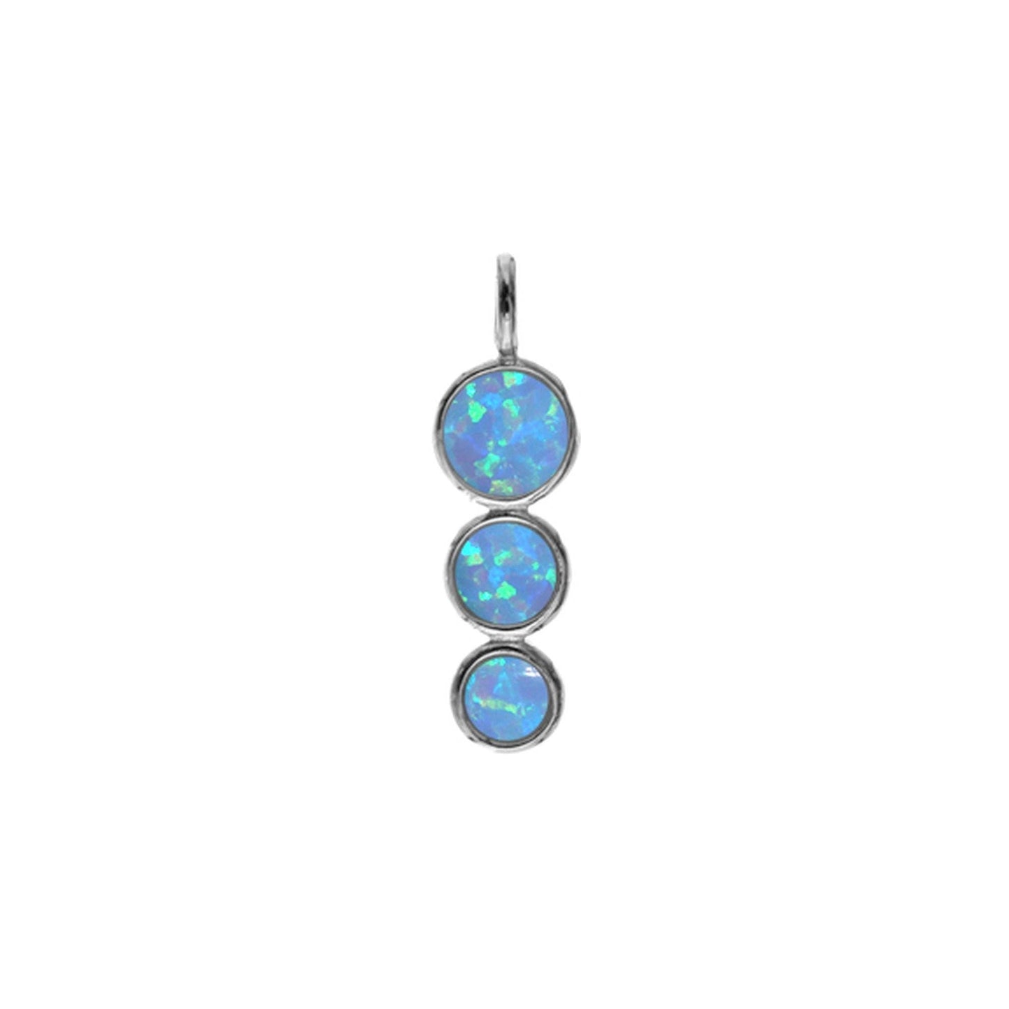 Sterling Silver Pendant with Blue Opalique