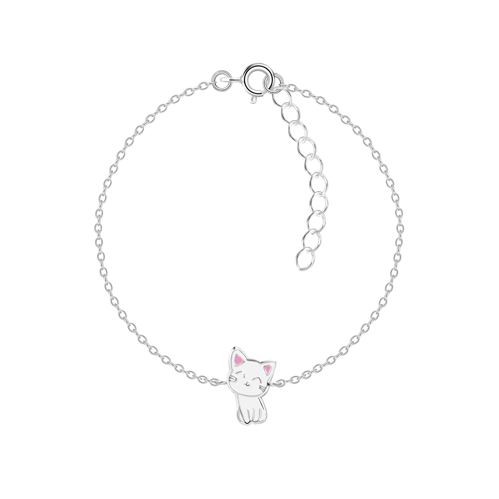 Children's Sterling Silver Cat Bracelet - Louise's Jewellery Box