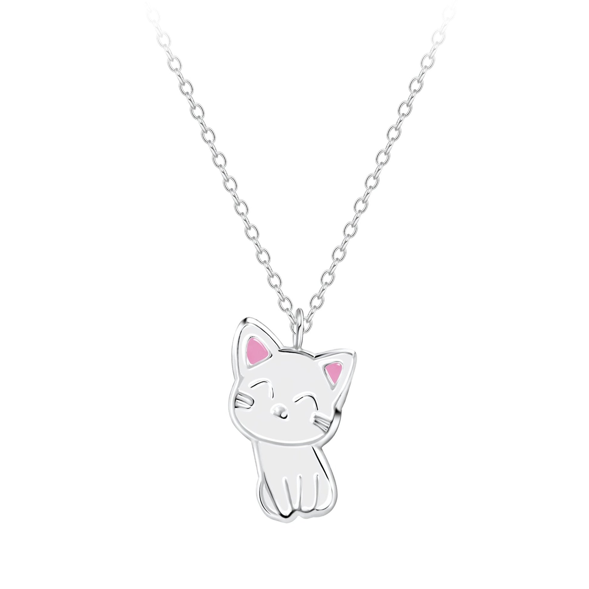 Children's Sterling Silver Cat Necklace - Louise's Jewellery Box