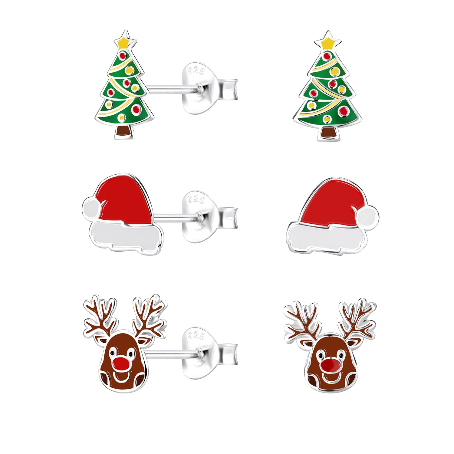 Children's Sterling Silver Christmas Stud Earrings Set - Louise's Jewellery Box