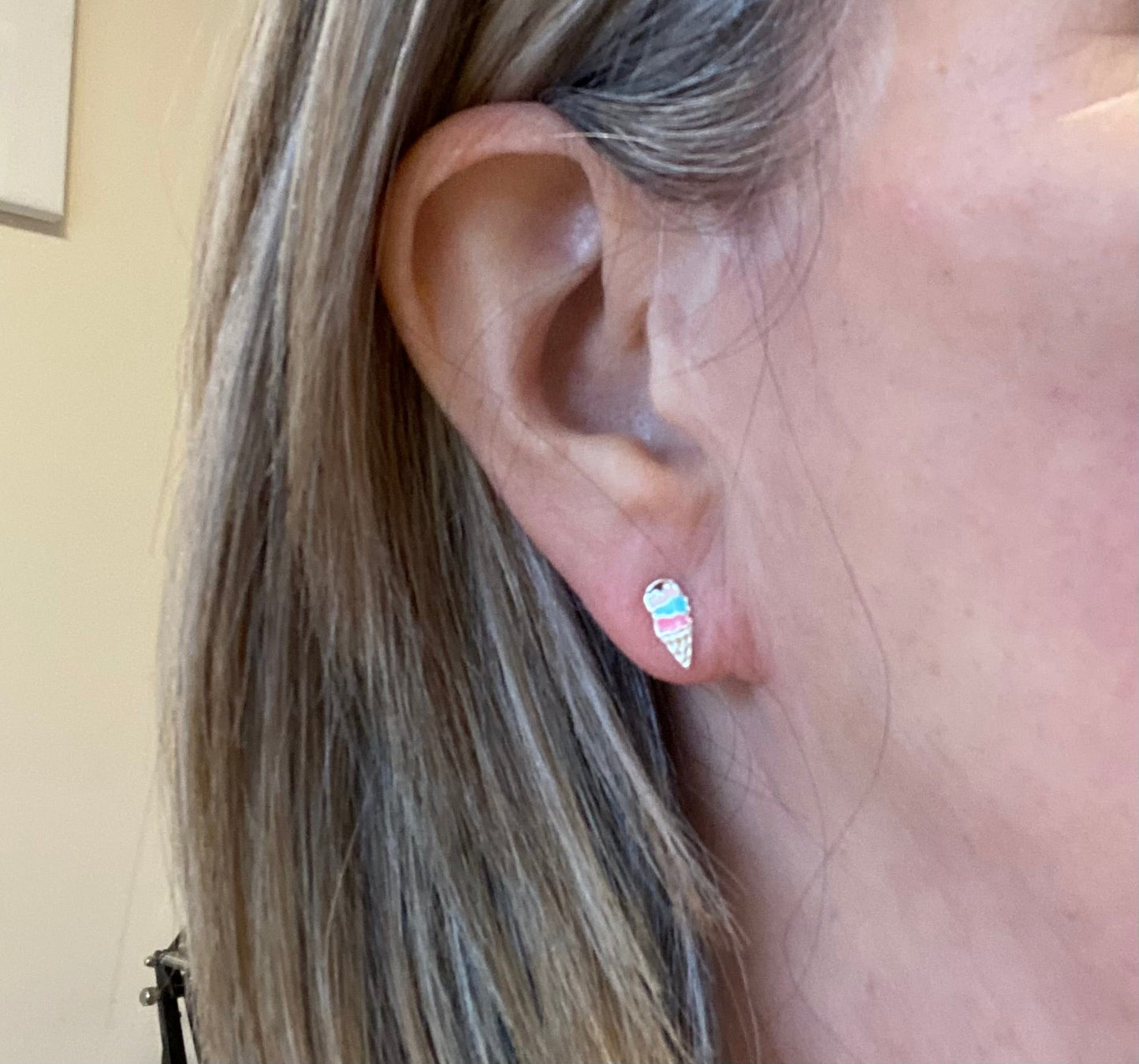 Childrens Sterling Silver Icecream Earrings - Louise's Jewellery Box