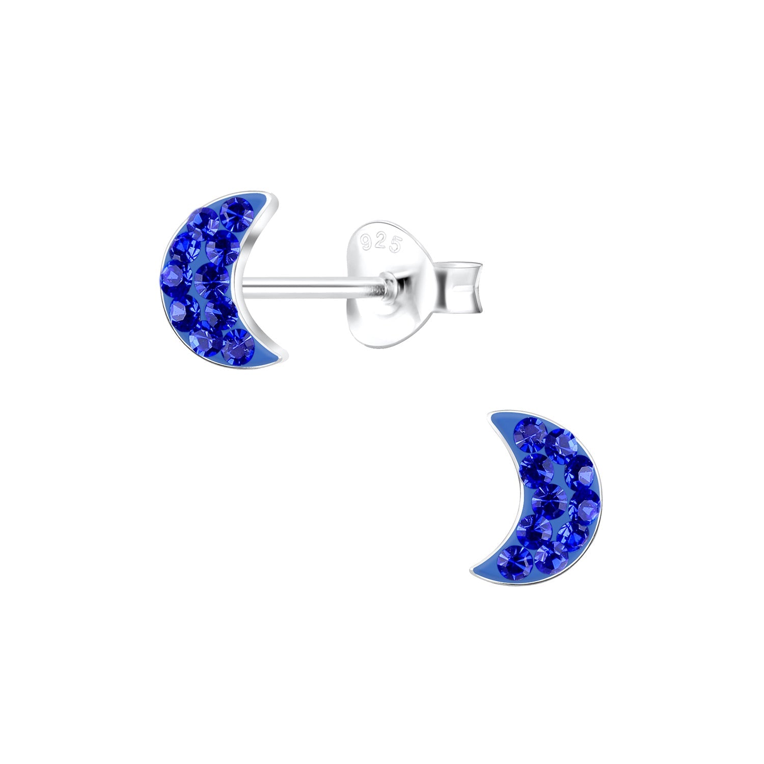 Children's Sterling Silver Sapphire Blue Moon Stud Earrings - Louise's Jewellery Box