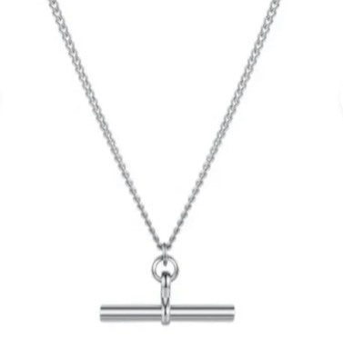 Classic Silver Waterproof T Bar Necklace - Louise's Jewellery Box