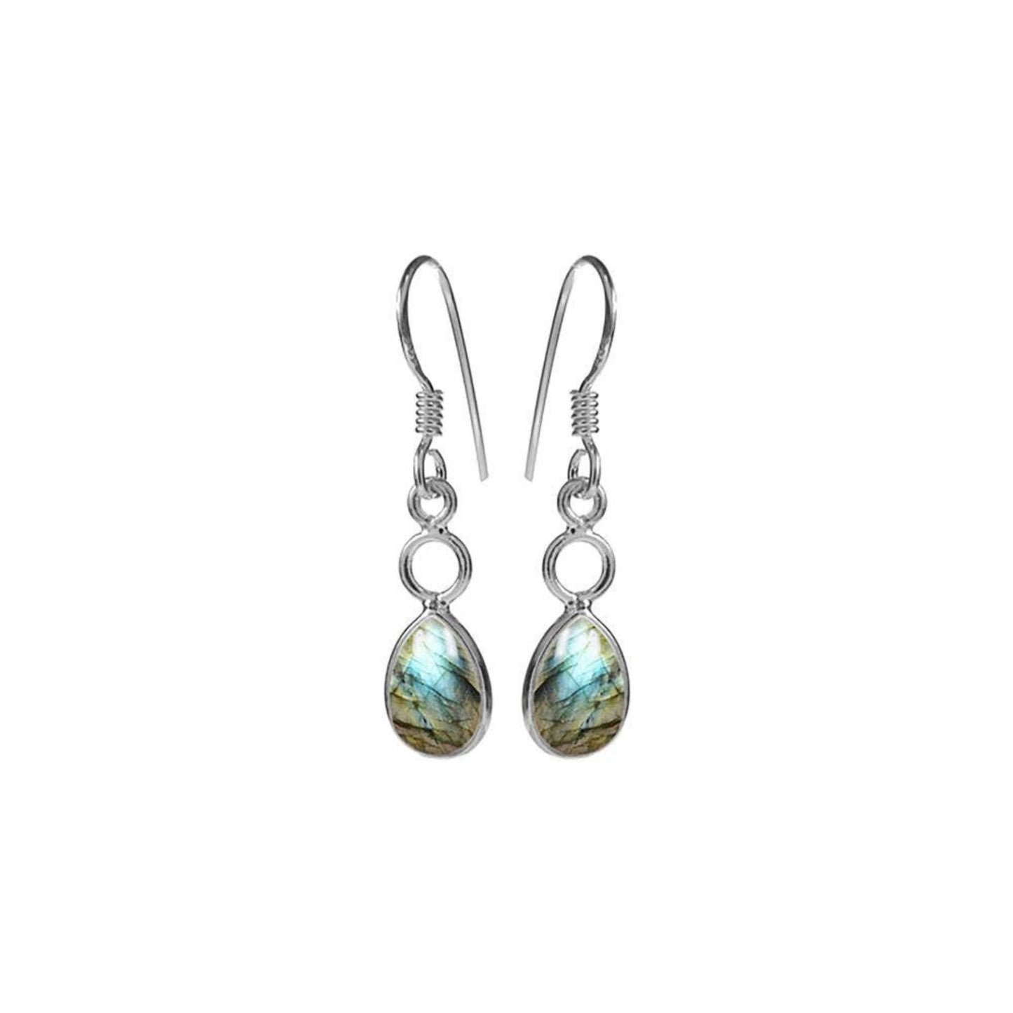 Sterling Silver and Labradorite Drop Earrings