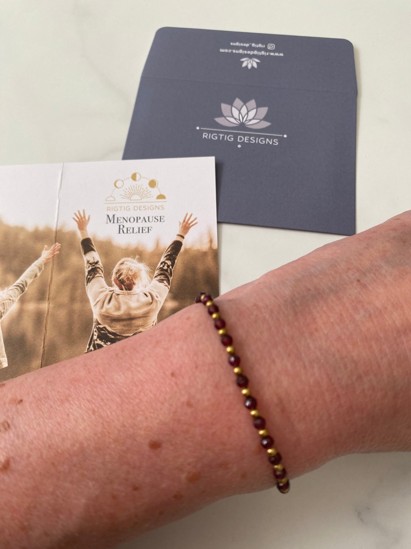 Garnet Menopause Relief Crystal Healing Bracelet for Gut Health - Louise's Jewellery Box