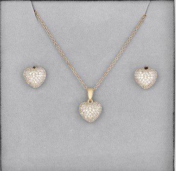 Gold Crystal Heart Box Set - Louise's Jewellery Box