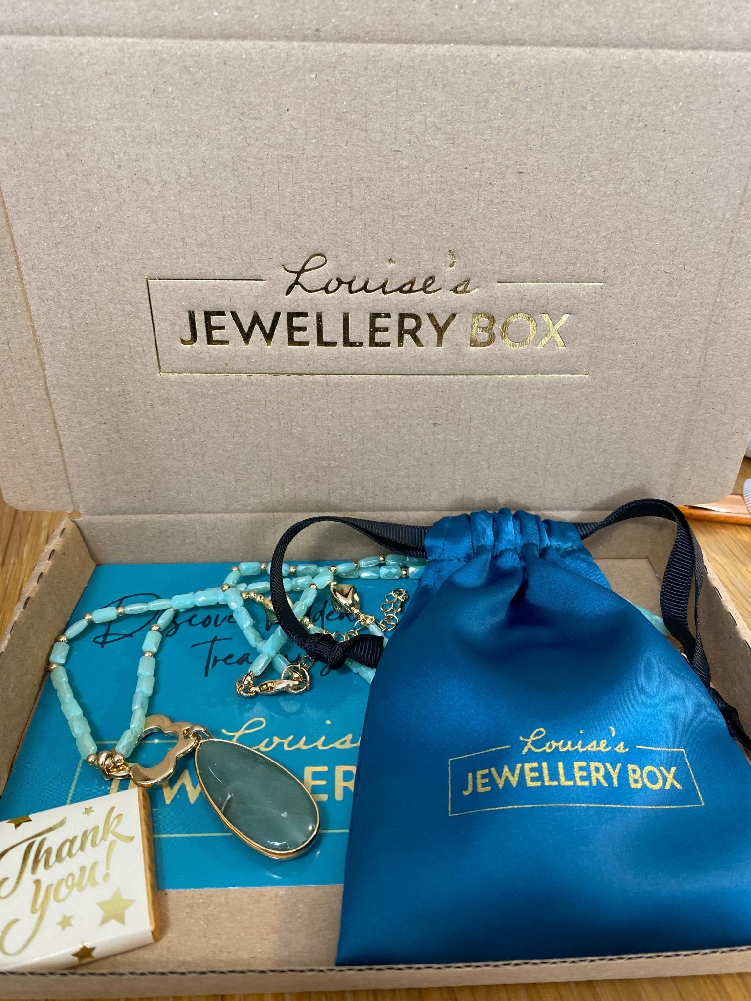 Green Aventurine Long Necklace in Gold Plating - Louise's Jewellery Box