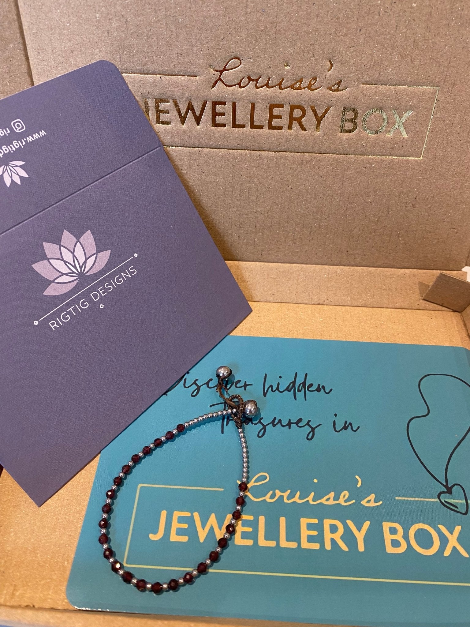 January Birthstone Bracelet - Garnet - Louise's Jewellery Box