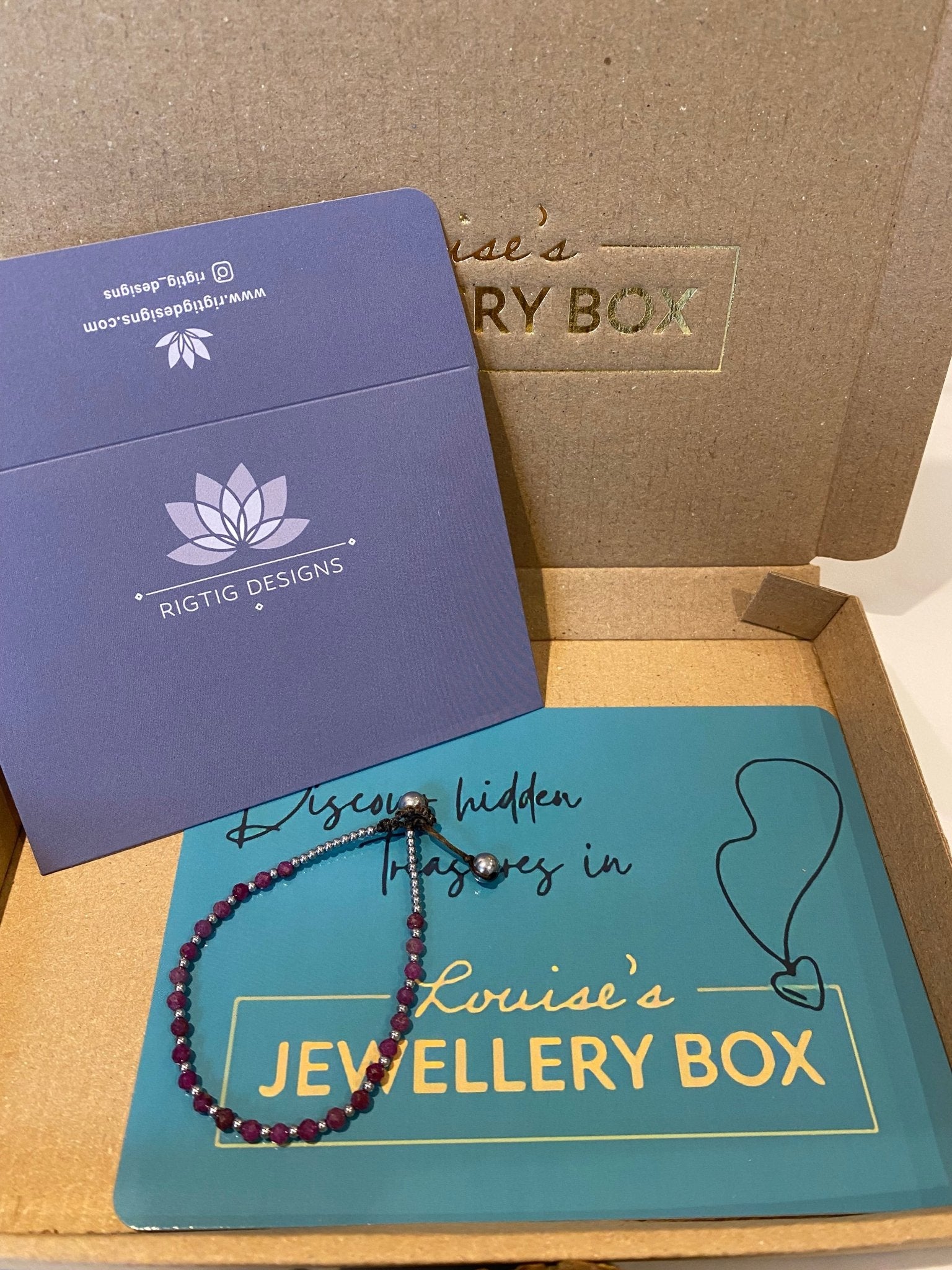 July Birthstone Bracelet - Ruby - Louise's Jewellery Box