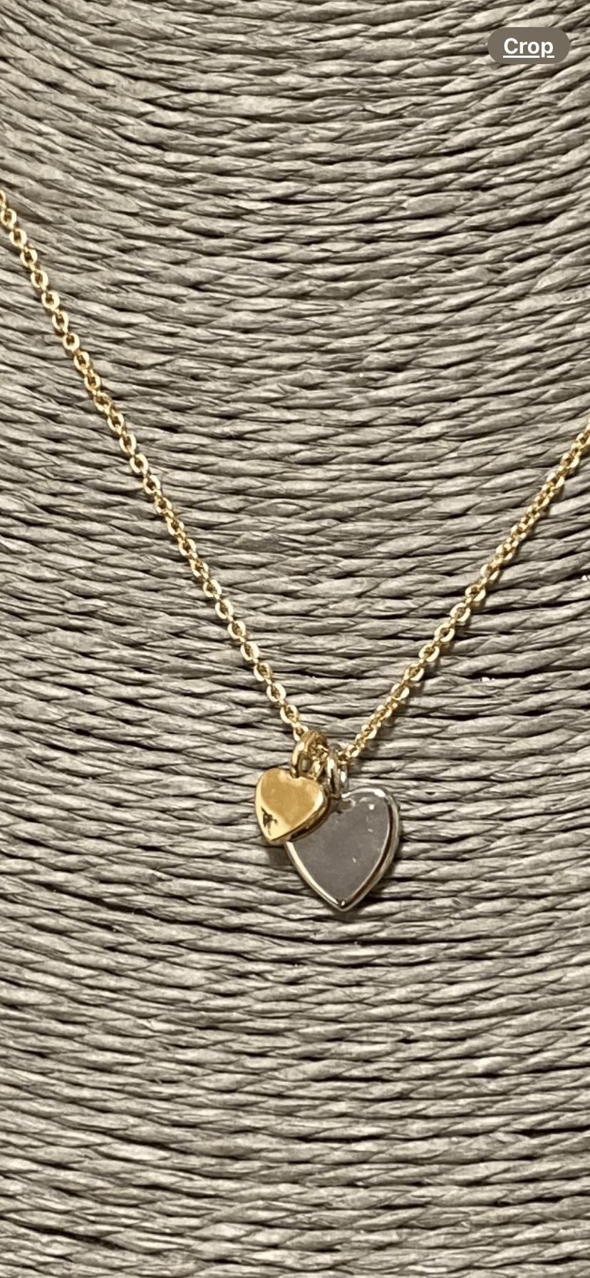 Keira Mixed Heart Duo Necklace In Gold & Rhodium Plate - Louise's Jewellery Box
