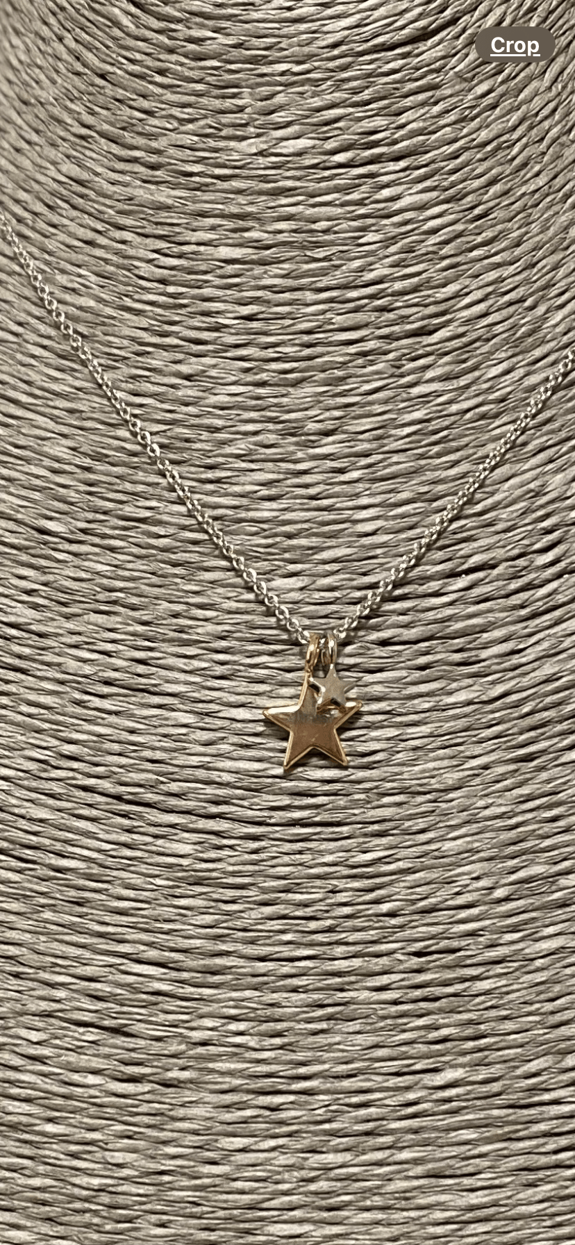 Keira Rhodium and Gold Plated Mixed Star Necklace - Louise's Jewellery Box