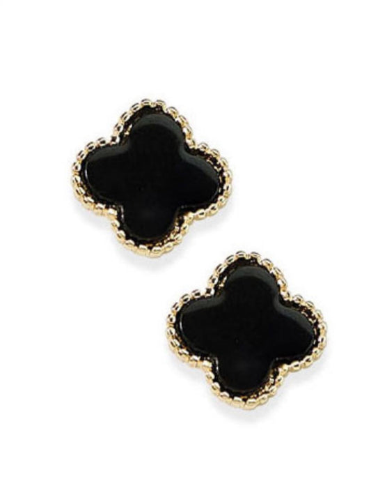 Lana Black Quatrefoil Earrings - Louise's Jewellery Box