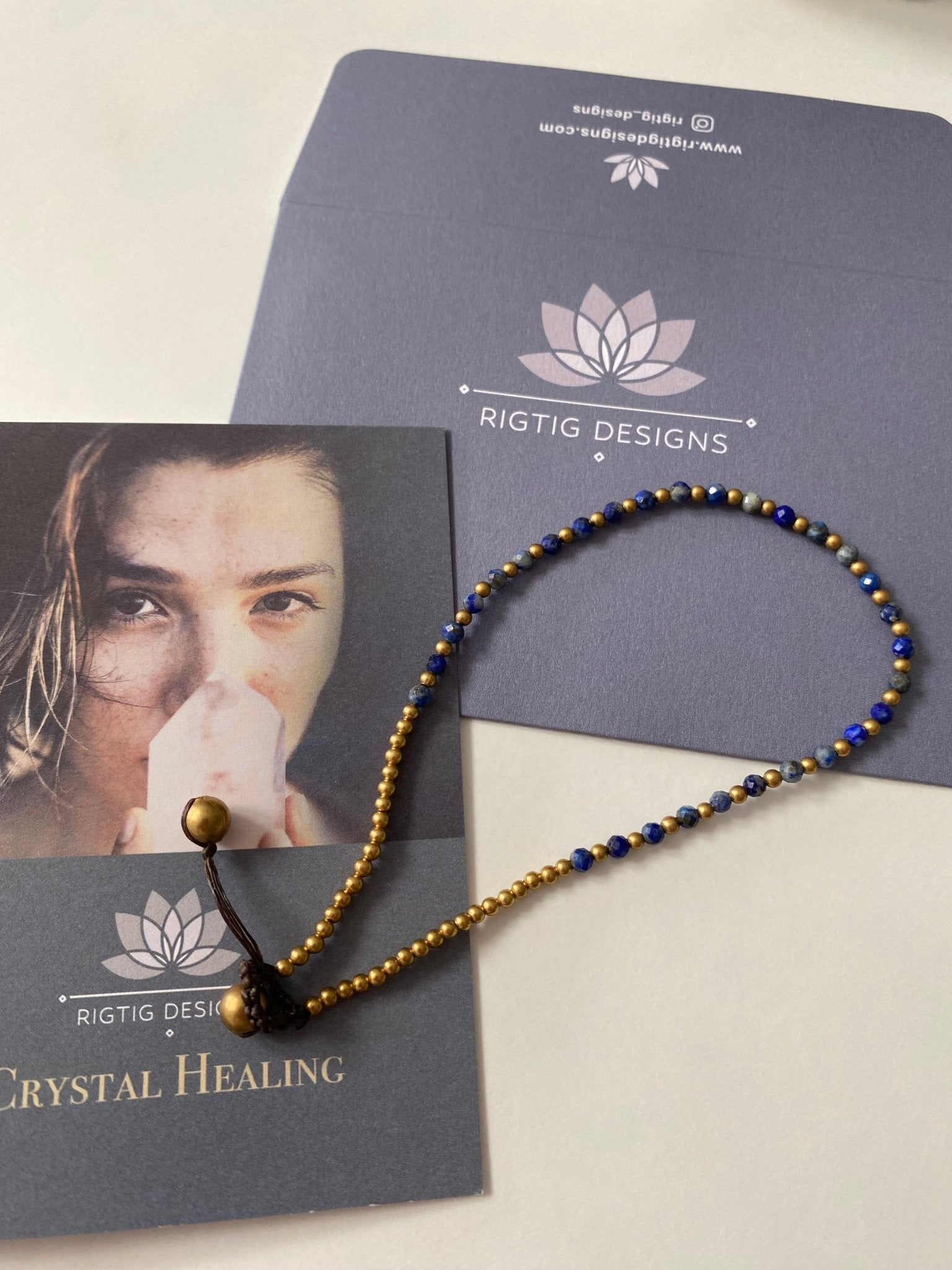Lapis Crystal Healing Anklet for Insecurity - Louise's Jewellery Box