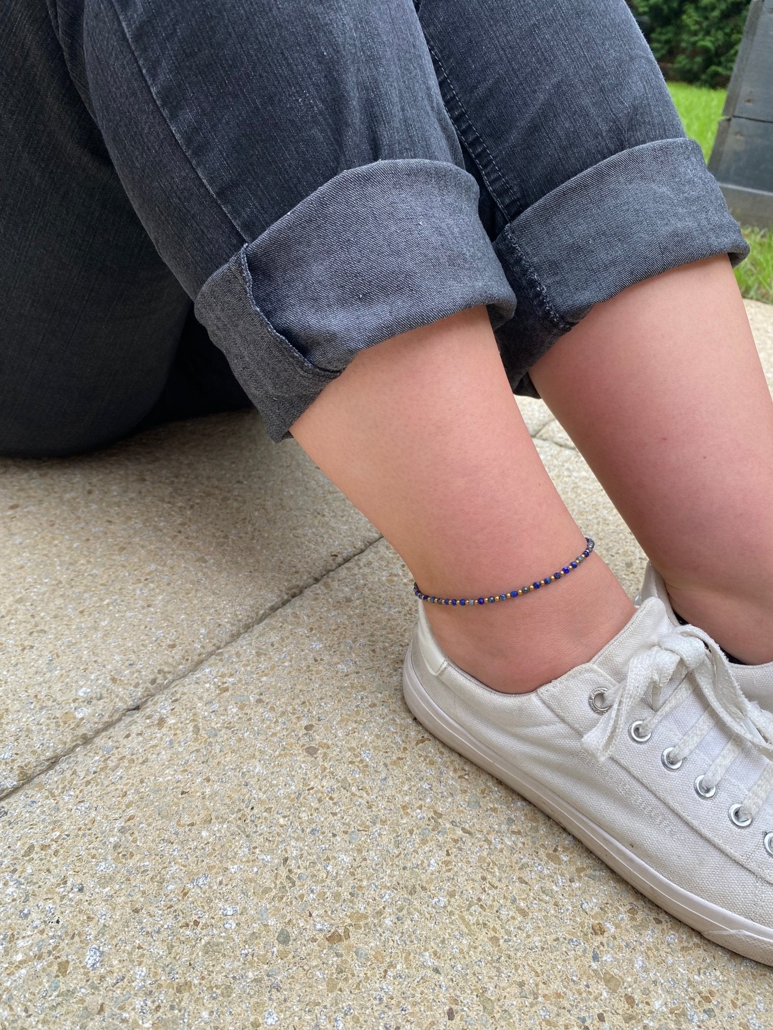 Lapis Crystal Healing Anklet for Insecurity - Louise's Jewellery Box