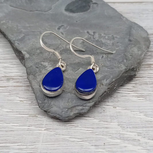 Lapis Teardrop Earrings in Sterling Silver - Louise's Jewellery Box