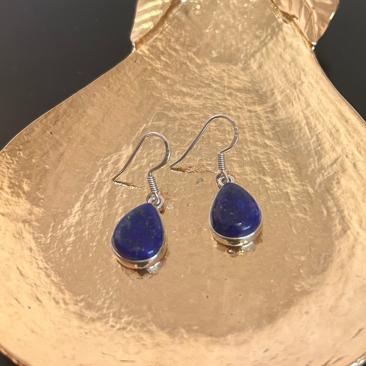 Lapis Teardrop Earrings in Sterling Silver - Louise's Jewellery Box