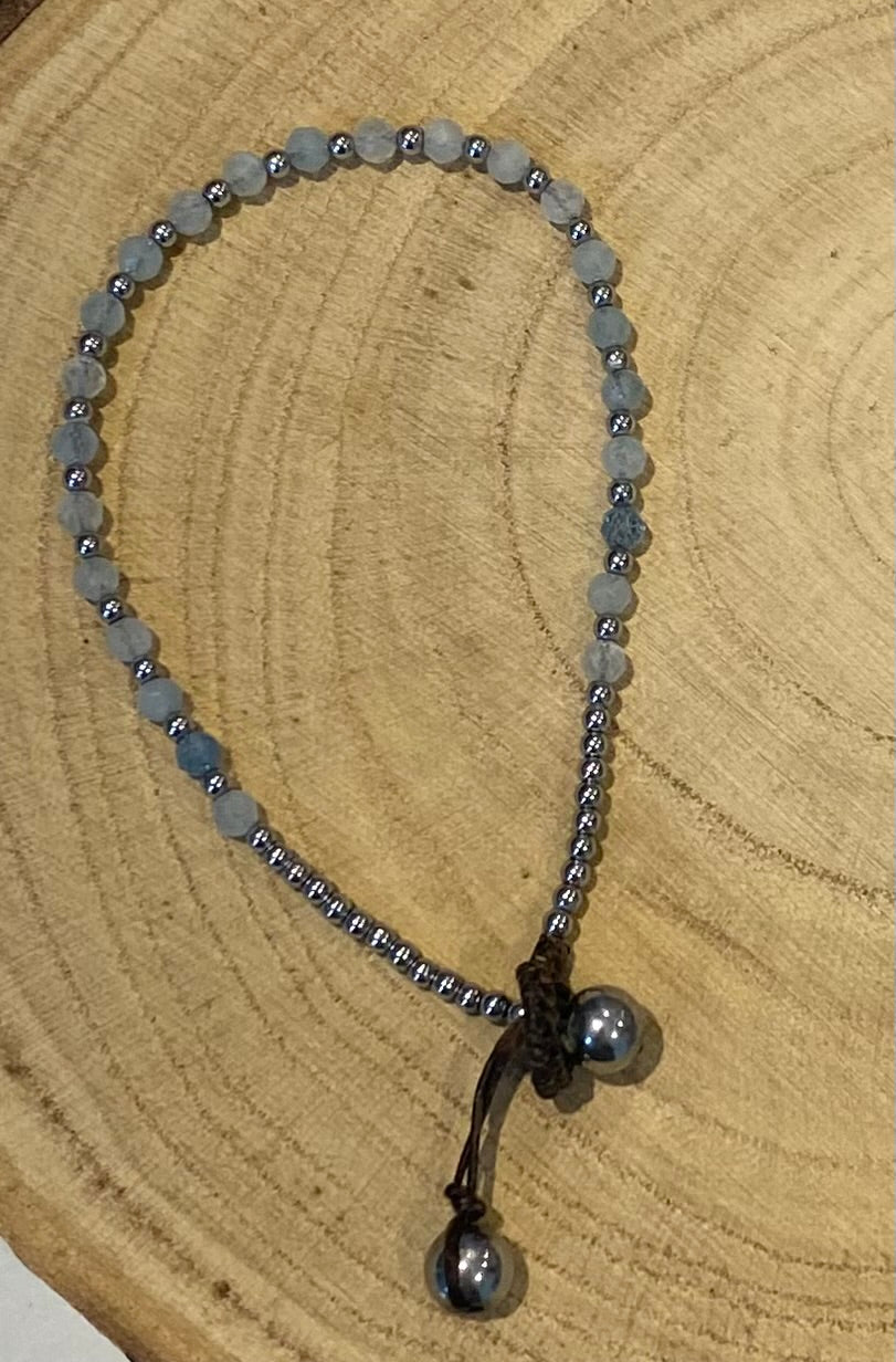 March Birthstone Bracelet - Aquamarine - Louise's Jewellery Box