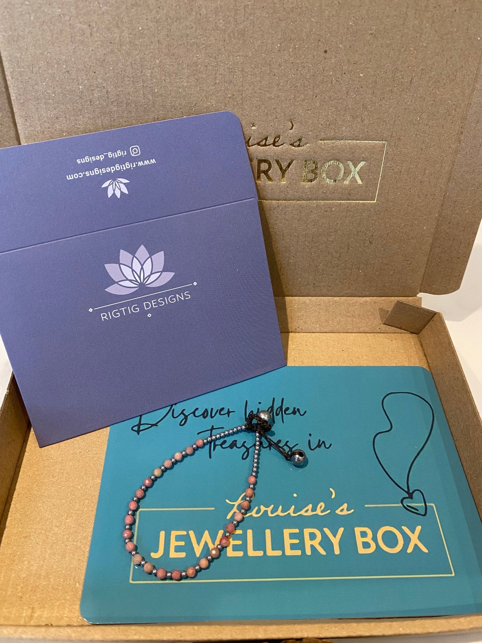 October Birthstone Bracelet - Pink Tourmaline - Louise's Jewellery Box