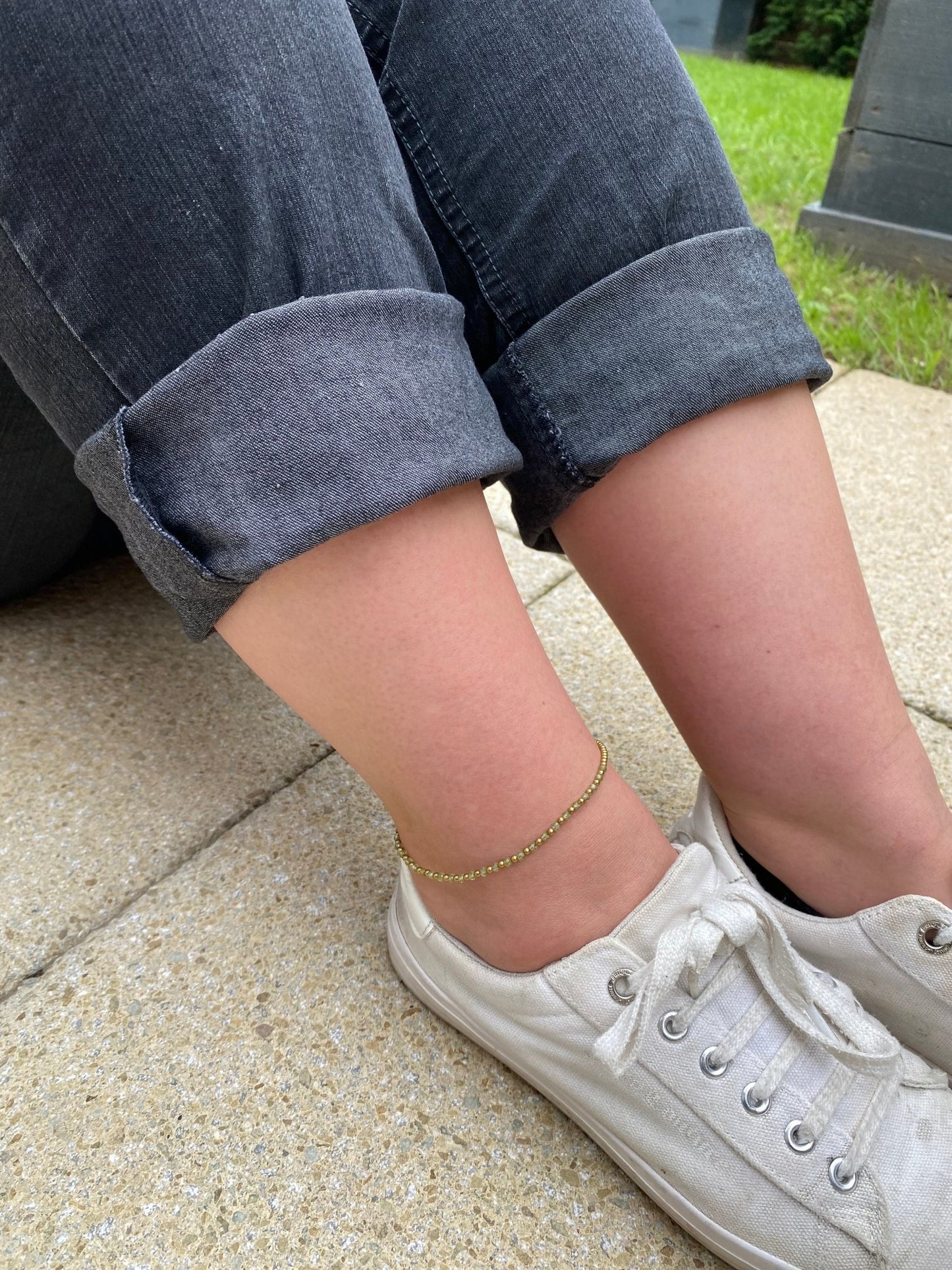 Peridot Crystal Healing Anklet for Positivity - Louise's Jewellery Box