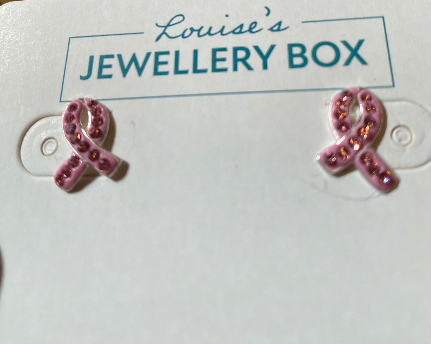 Pink Ribbon Crystal Charity Earrings - Louise's Jewellery Box