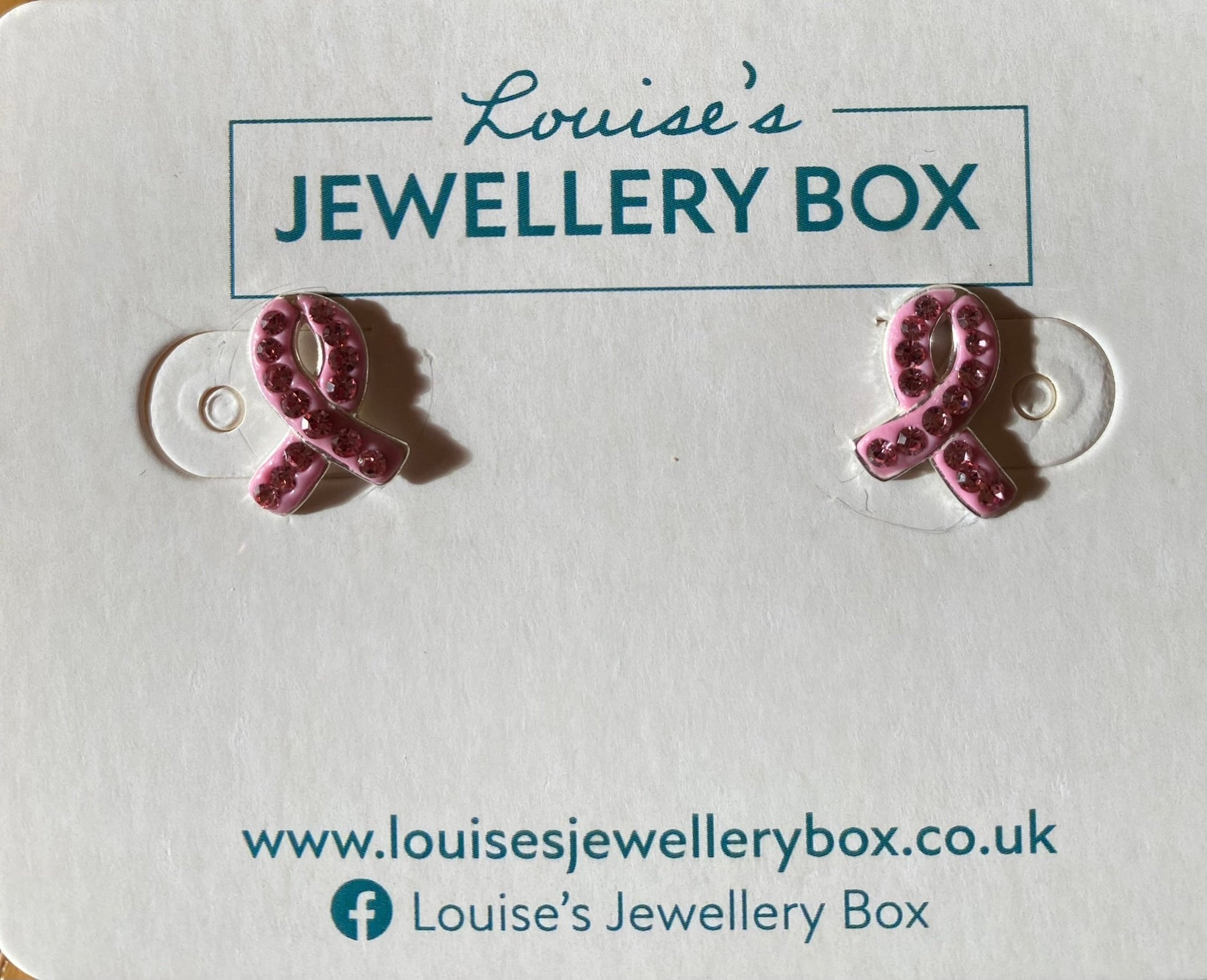 Pink Ribbon Crystal Charity Earrings - Louise's Jewellery Box
