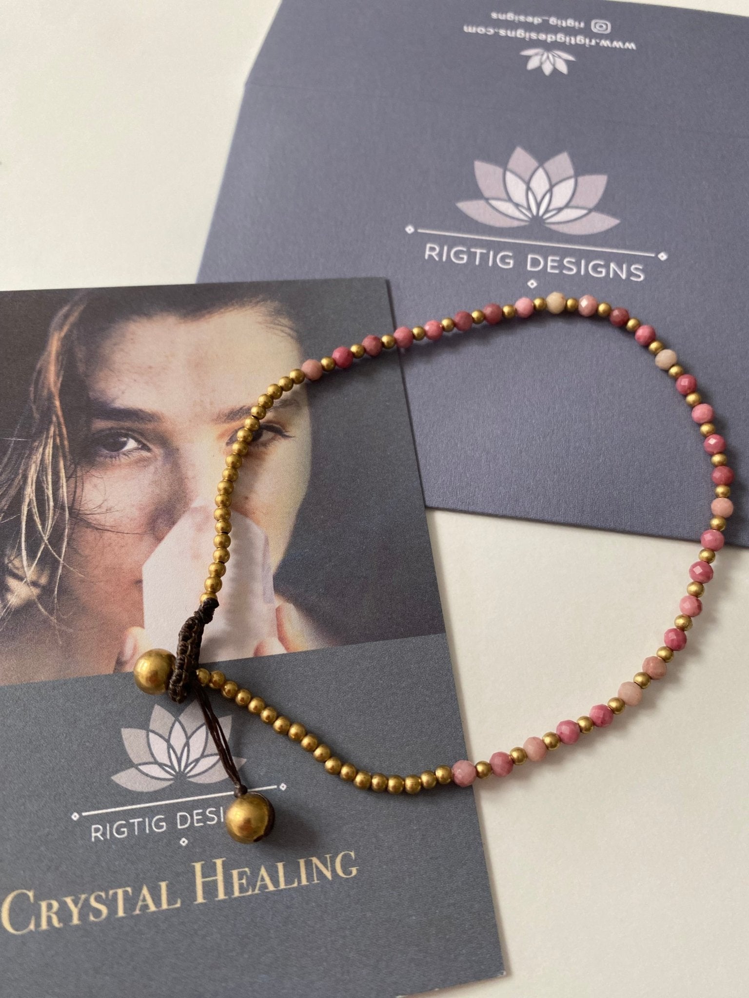 Pink Tourmaline Crystal Healing Anklet for Friendships - Louise's Jewellery Box