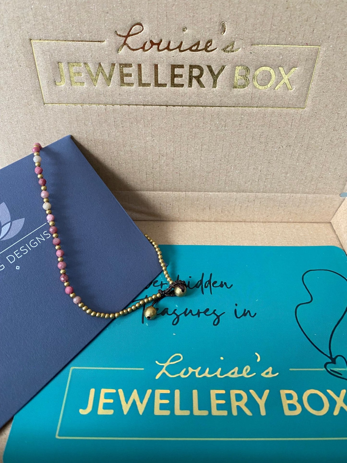 Pink Tourmaline Crystal Healing Anklet for Friendships - Louise's Jewellery Box