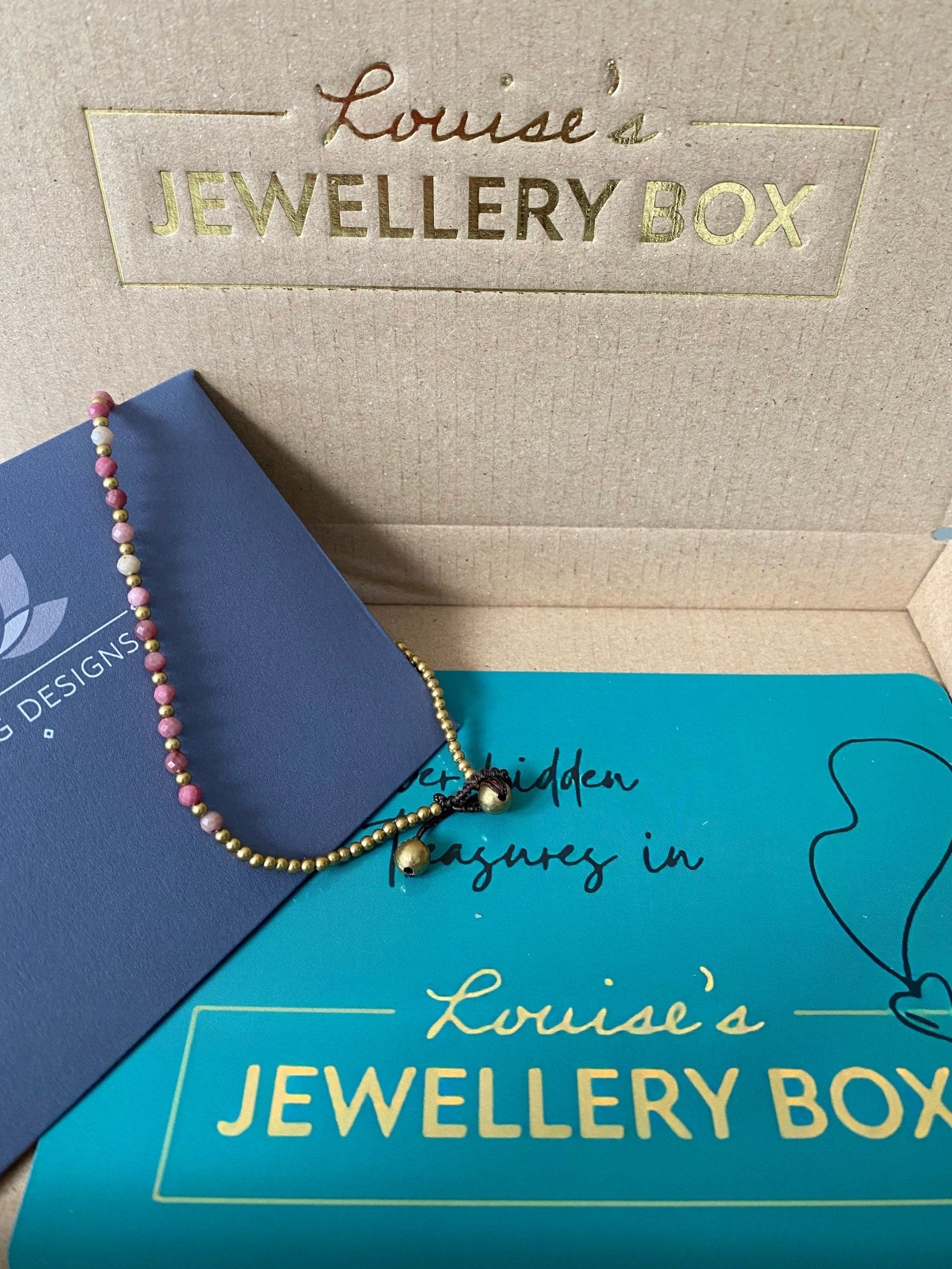 Pink Tourmaline Crystal Healing Anklet for Friendships - Louise's Jewellery Box