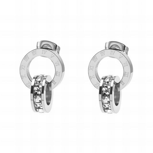 Waterproof Stainless Steel Roman Numerals Earrings