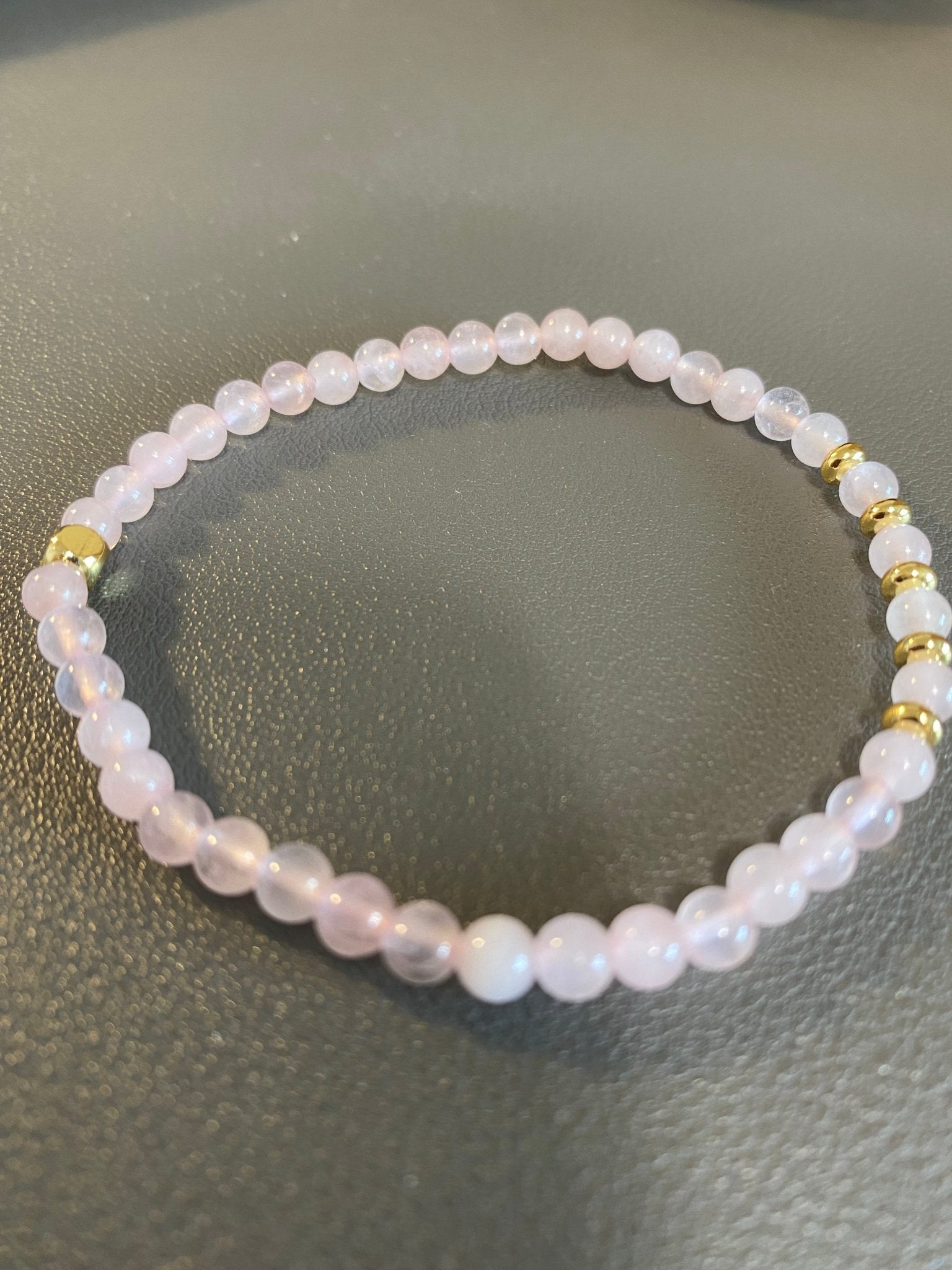 Rose Quartz Stone Bracelet with Gold Plating - Louise's Jewellery Box
