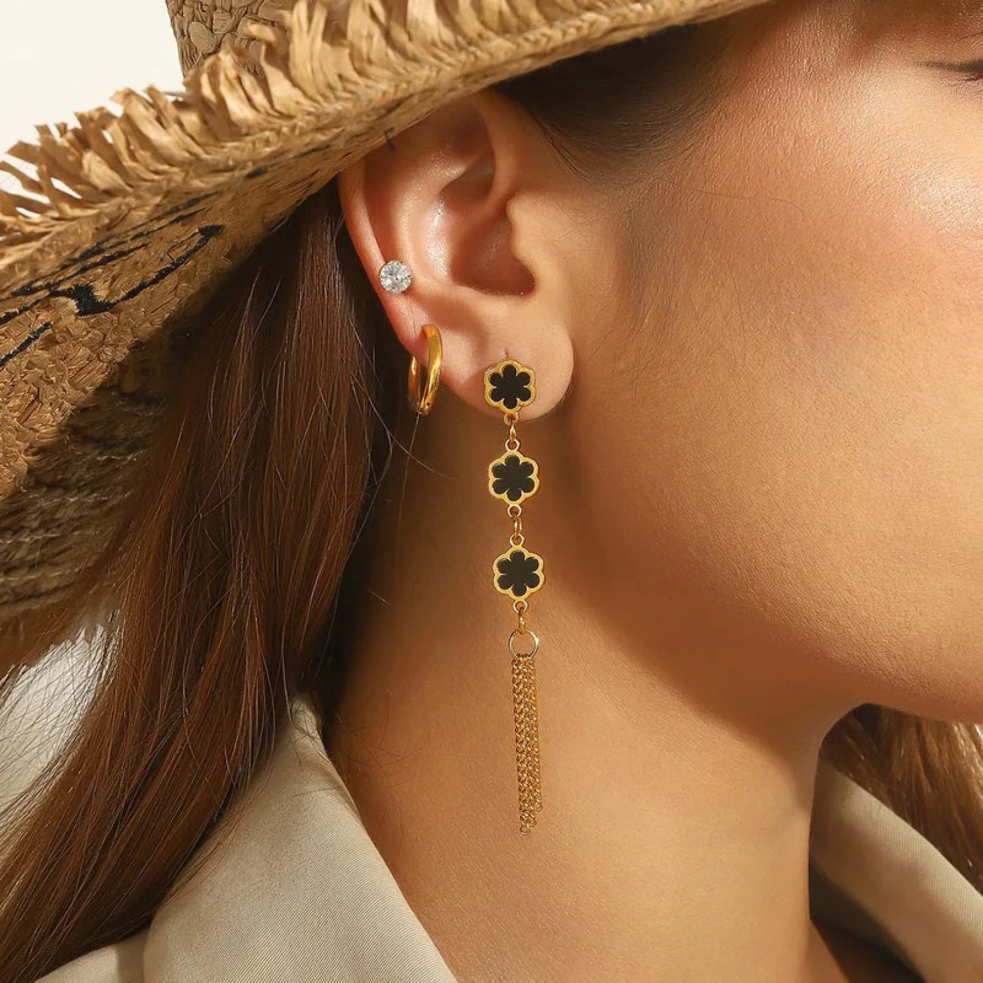 Set of 3 Gold Plated Waterproof earrings - Louise's Jewellery Box