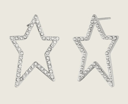Silver Star Stud Earrings in Stainless Steel - Louise's Jewellery Box