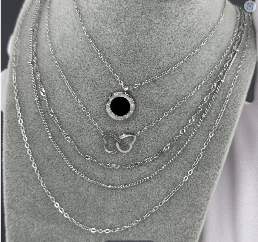 Stainless Steel Double Heart Waterproof Necklace - Louise's Jewellery Box