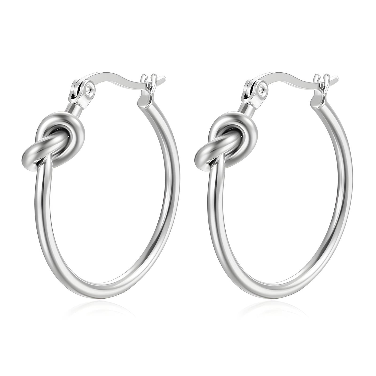 Stainless Steel Waterproof Knot Hoop Earrings - Louise's Jewellery Box