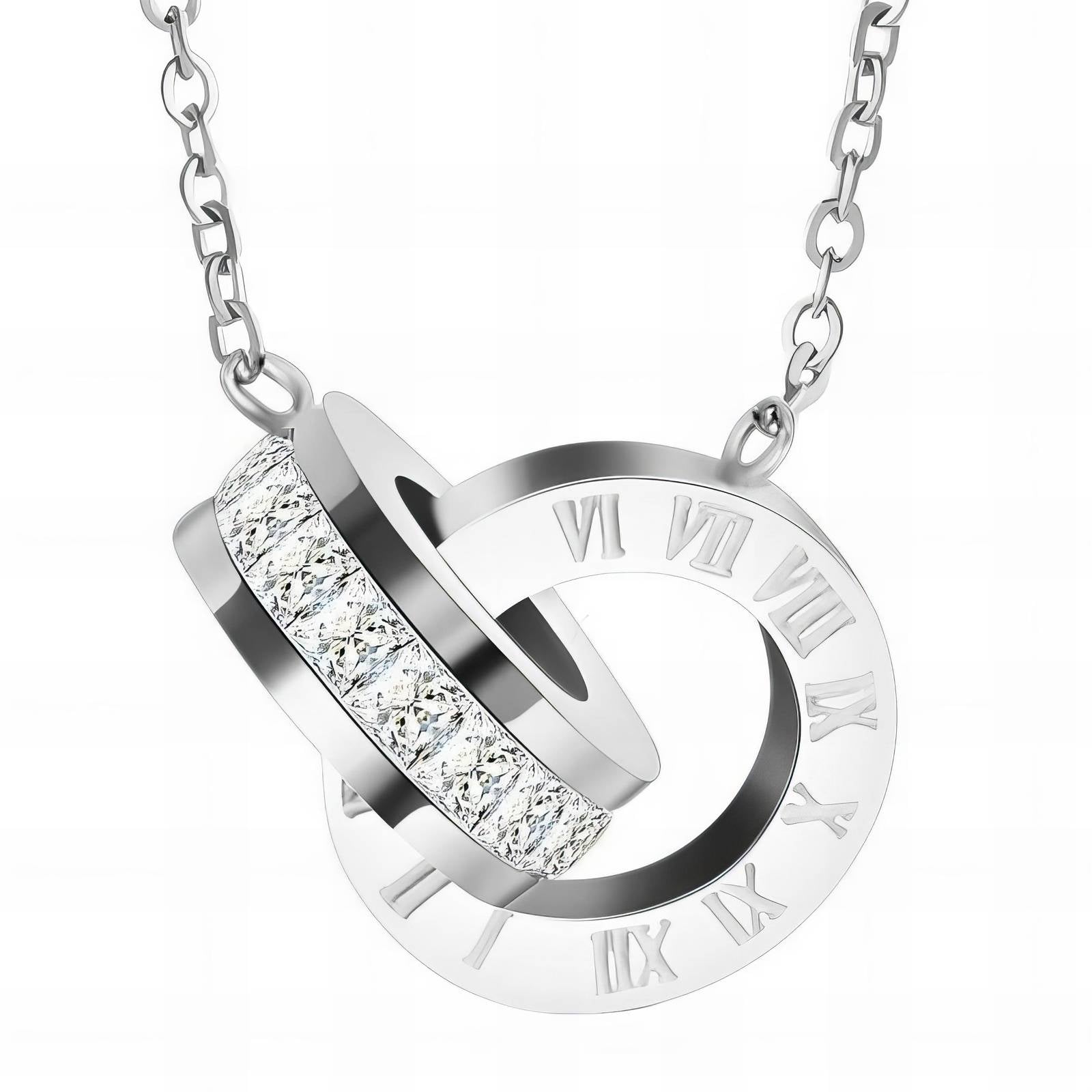 Stainless Steel Waterproof Roman Numerals Necklace - Louise's Jewellery Box