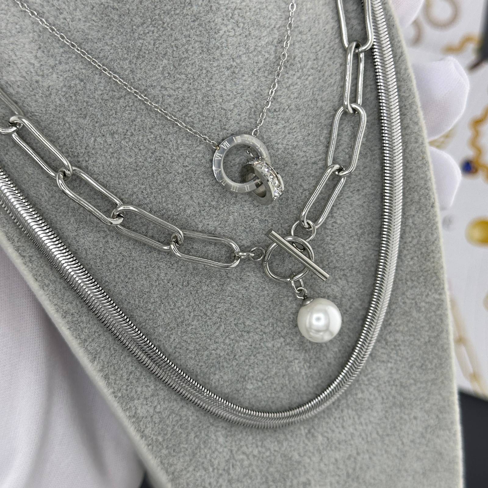 Stainless Steel Waterproof Roman Numerals Necklace - Louise's Jewellery Box