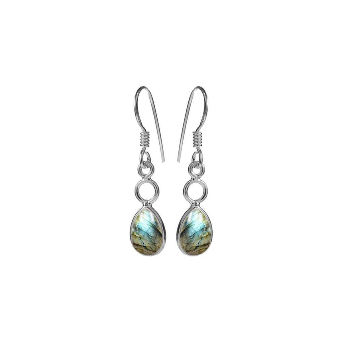 Sterling Silver and Labradorite Drop Earrings - Louise's Jewellery Box