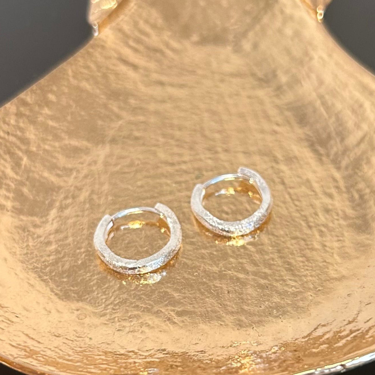 Sterling Silver Hoop Earrings with Sandblasted Finish - Louise's Jewellery Box