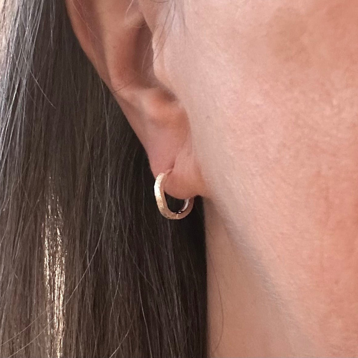 Sterling Silver Hoop Earrings with Sandblasted Finish - Louise's Jewellery Box