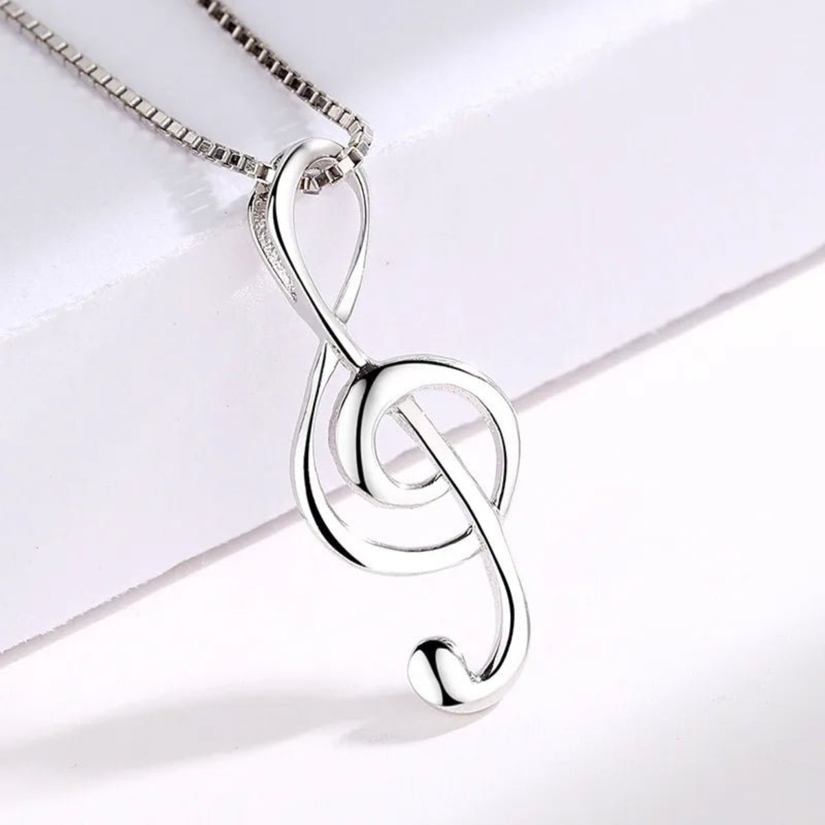 Sterling Silver Treble Clef Pendant - Louise's Jewellery Box