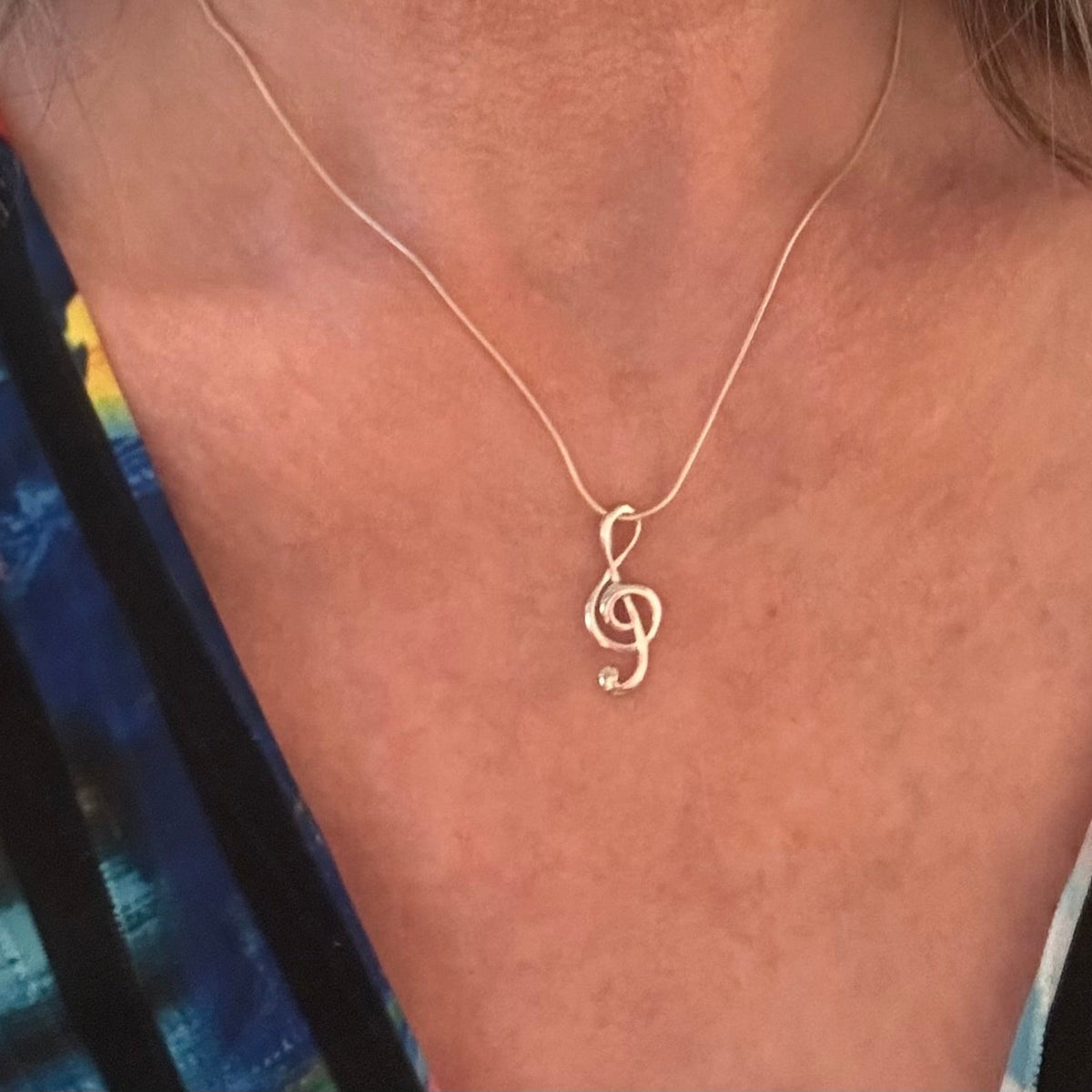 Sterling Silver Treble Clef Pendant - Louise's Jewellery Box