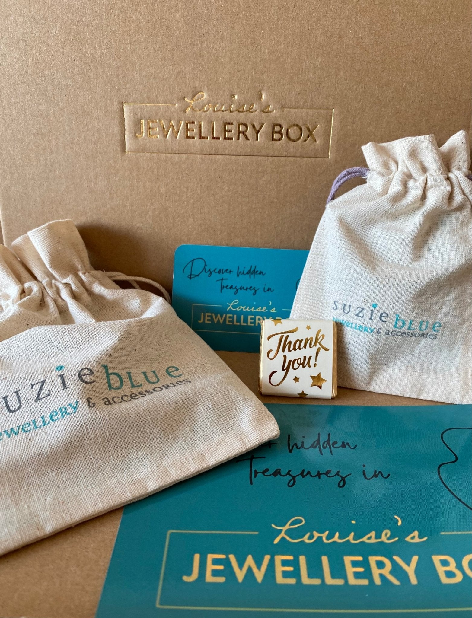 Suzie Blue Silver Plated Double Heart Drop Earrings - Louise's Jewellery Box