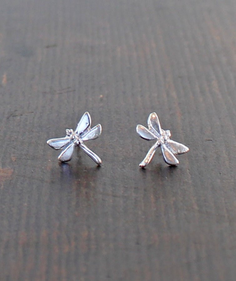 Suzie Blue Silver Plated Dragonfly Stud Earrings - Louise's Jewellery Box